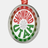 Snowbird Utah rode groene sneeuwvlok Metalen Ornament (Links)