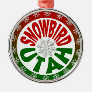 Snowbird Utah rode groene sneeuwvlok Metalen Ornament