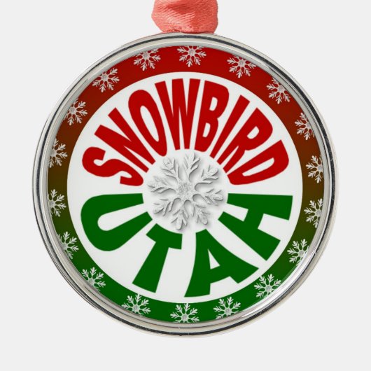 Snowbird Utah rode groene sneeuwvlok Metalen Ornament (Voorkant)