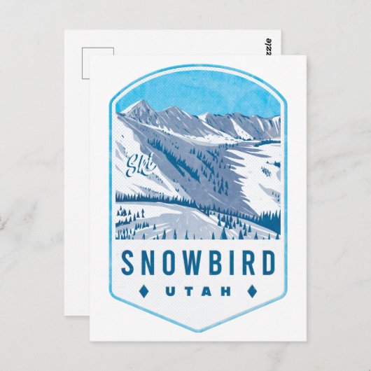 Snowbird Utah Ski Badge Briefkaart (Voorkant / Achterkant)