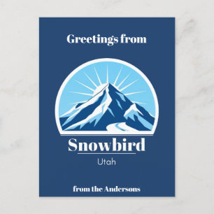Snowbird Utah ski vakantie blauw Briefkaart