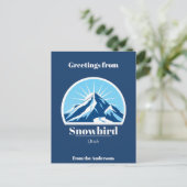 Snowbird Utah ski vakantie blauw Briefkaart (Staand voorkant)