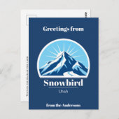 Snowbird Utah ski vakantie blauw Briefkaart (Voorkant / Achterkant)