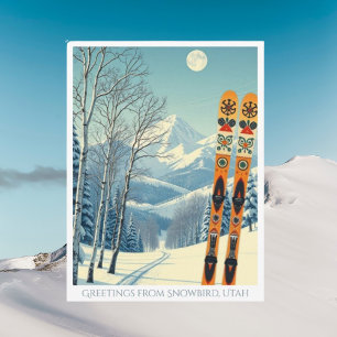 Snowbird Utah ski vakantie retro Briefkaart