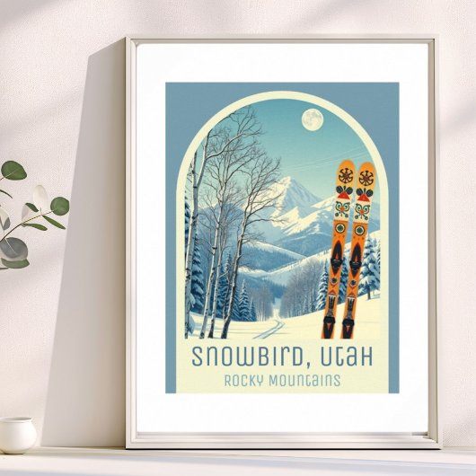 Snowbird Utah skigebied rotsachtige bergen Poster