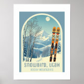 Snowbird Utah skigebied rotsachtige bergen Poster (Voorkant)