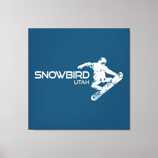 Snowbird Utah Snowboarder Canvas Afdruk (Voorkant)