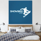 Snowbird Utah Snowboarder Canvas Afdruk (Insitu (Slaapkamer))