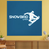 Snowbird Utah Snowboarder Canvas Afdruk (Insitu (Woonkamer))