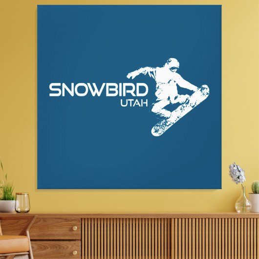 Snowbird Utah Snowboarder Canvas Afdruk (Insitu (Woonkamer))