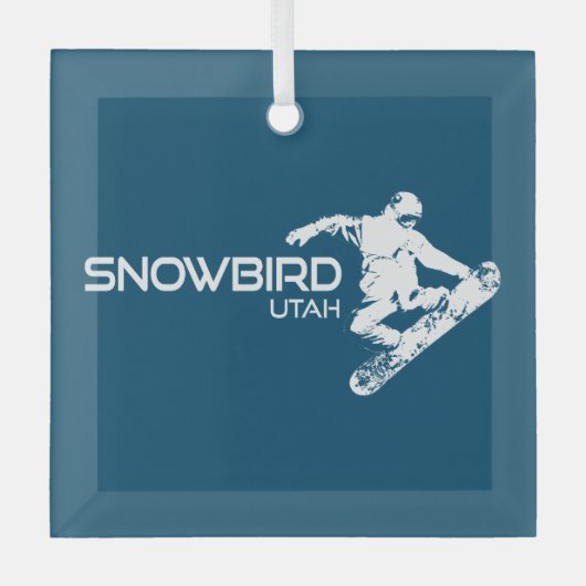Snowbird Utah Snowboarder Glas Ornament (Voorkant)