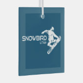Snowbird Utah Snowboarder Glas Ornament (Voorkant Rechts)