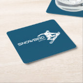 Snowbird Utah Snowboarder Kartonnen Onderzetters (Schuin)