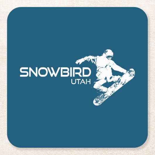 Snowbird Utah Snowboarder Kartonnen Onderzetters (Voorkant)
