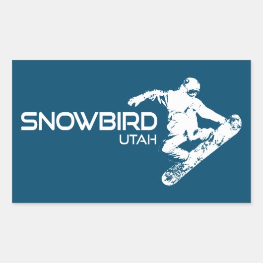 Snowbird Utah Snowboarder Rechthoekige Sticker (Voorkant)