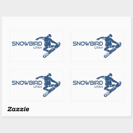 Snowbird Utah Snowboarder Rechthoekige Sticker (Vel)