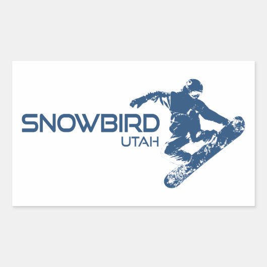 Snowbird Utah Snowboarder Rechthoekige Sticker (Voorkant)