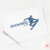 Snowbird Utah Snowboarder Rechthoekige Sticker (Envelop)