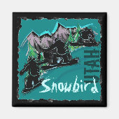 Snowbird Utah snowboardmagneet Magneet (Voorkant)