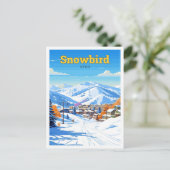 Snowbird Utah USA Reizen Illustratie Briefkaart (Staand voorkant)