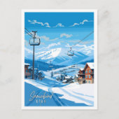 Snowbird Utah USA vintage reisillustratie Briefkaart (Voorkant)