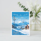 Snowbird Utah USA vintage reisillustratie Briefkaart (Staand voorkant)