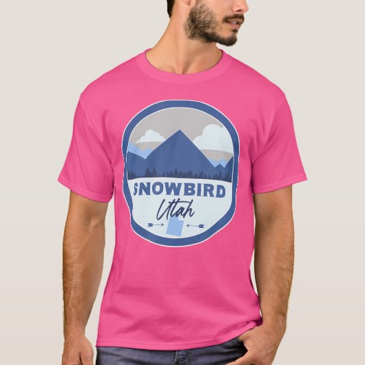 Snowbird Utah Ut Mountains Badge Hiking Souvenir T-shirt (Voorkant)