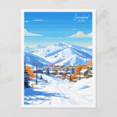 Snowbird Utah vintage reisillustratie Briefkaart (Voorkant)