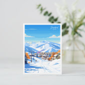 Snowbird Utah vintage reisillustratie Briefkaart (Staand voorkant)