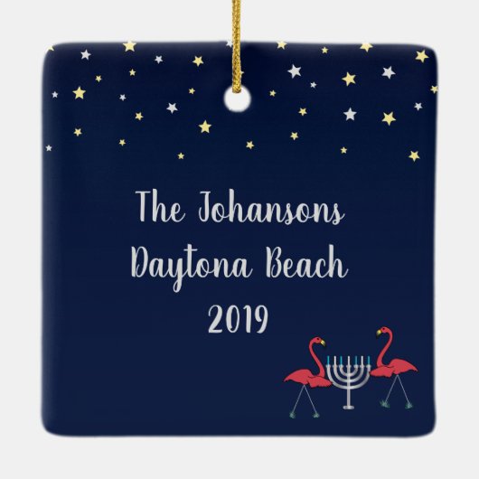 Snowbird's Chanoeka Keramisch Ornament (Achterkant)