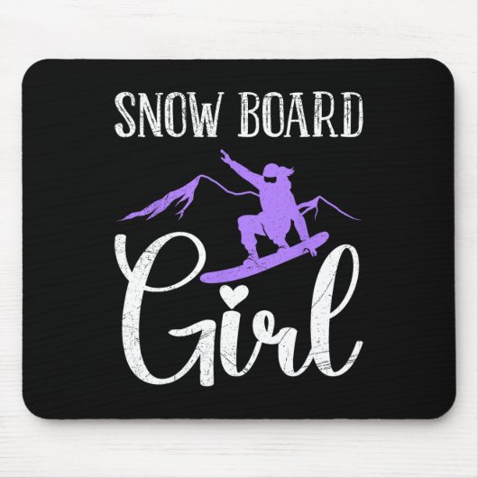 Snowboader snowboard meisje grappig meisje snowboa muismat (Voorkant)