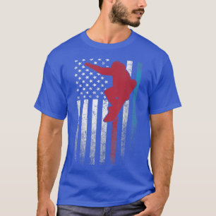 Snowboard 4 juli Gift American Flag USA Ski T-shirt