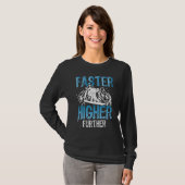 Snowboard accessoires faster higher further snowbo t-shirt (Voorkant volledig)