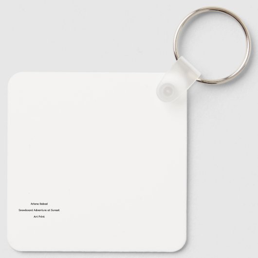 Snowboard Adventure at Sunset, Sleutelhanger (Achterkant)