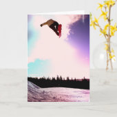 Snowboard Air Wenskaart Kaart (Gele Bloem)