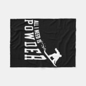 Snowboard alles wat ik nodig heb is poeder fleece deken (Voorkant (Horizontaal))