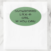 snowboard als een meisje sticker (Tas)
