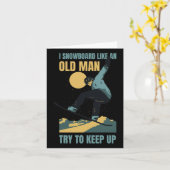 Snowboard als een oud Man grappige Mannen in de wi Kaart (Gele Bloem)