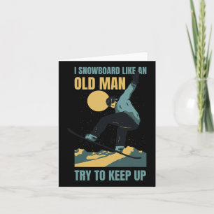 Snowboard als een oud Man grappige Mannen in de wi Kaart