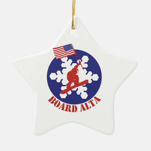 Snowboard Alta Keramisch Ornament (Voorkant)
