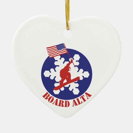 Snowboard Alta Keramisch Ornament (Voorkant)