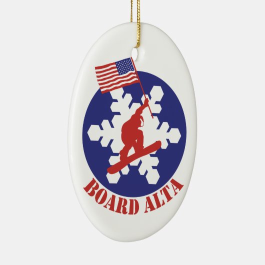 Snowboard Alta Keramisch Ornament (Rechts)