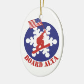 Snowboard Alta Keramisch Ornament (Links)