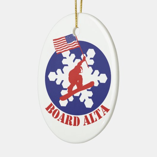 Snowboard Alta Keramisch Ornament (Links)