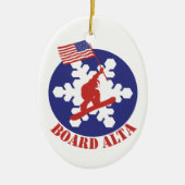 Snowboard Alta Keramisch Ornament (Voorkant)