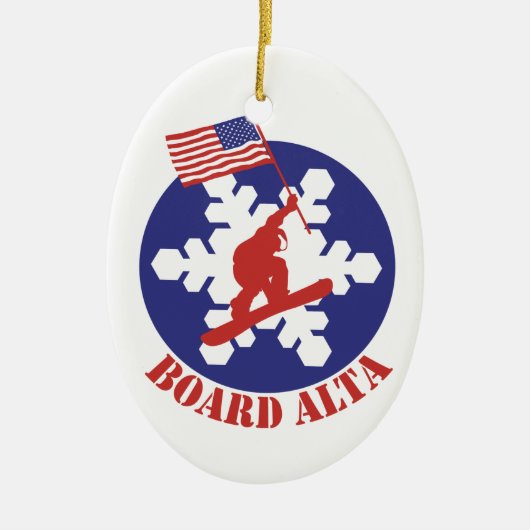 Snowboard Alta Keramisch Ornament (Voorkant)