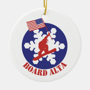 Snowboard Alta Keramisch Ornament
