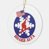 Snowboard Alta Keramisch Ornament (Links)