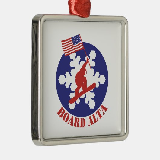 Snowboard Alta Metalen Ornament (Rechts)