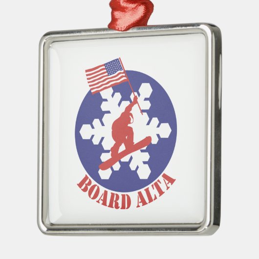 Snowboard Alta Metalen Ornament (Links)